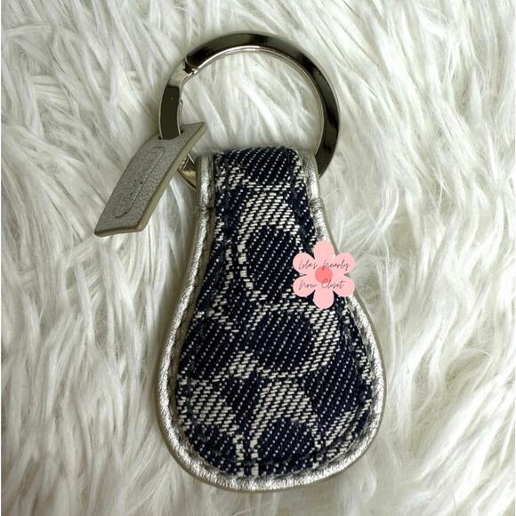 Coach Handbags - Vintage COACH y2k SIGNATURE TEAR DROP KEY RING Denim Charm